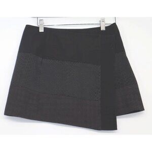 Zeitgeist Womens Black Textured Panel Asymmetrical Mini Skirt Size 8 Whimsygoth